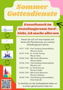 Plakat zu den Sommergottesdiensten 2026